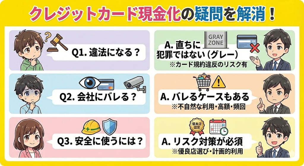 レジットカード現金化は違法?バレる?安全性を正しく解説