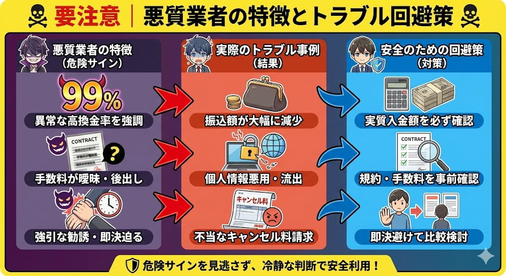 要注意|悪質なクレジットカード現金化業者の特徴