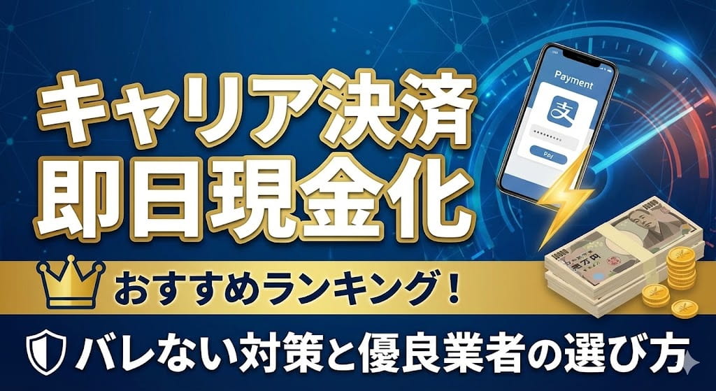 キャリア決済を即日現金化できる業者おすすめランキング！バレない対策と優良業者の選び方