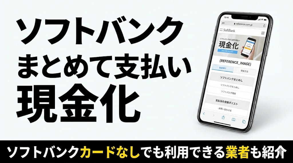 ソフトバンクまとめて支払いを即日現金化する方法！ソフトバンクカードなしでも利用できる業者も紹介